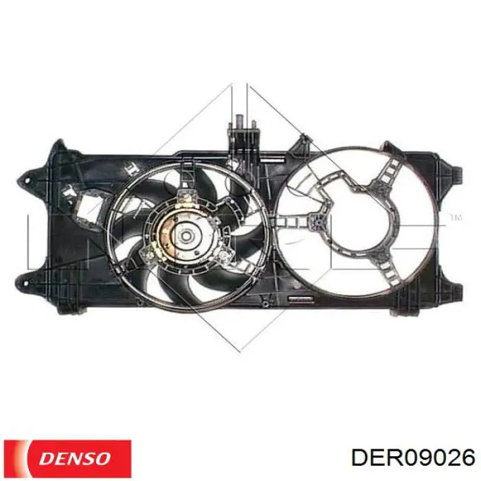 DER09026 Denso дифузор радіатора охолодження, в зборі з двигуном і крильчаткою