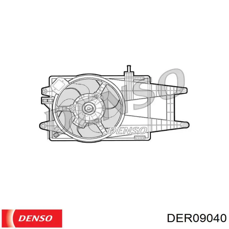 DER09040 Denso дифузор радіатора охолодження, в зборі з двигуном і крильчаткою