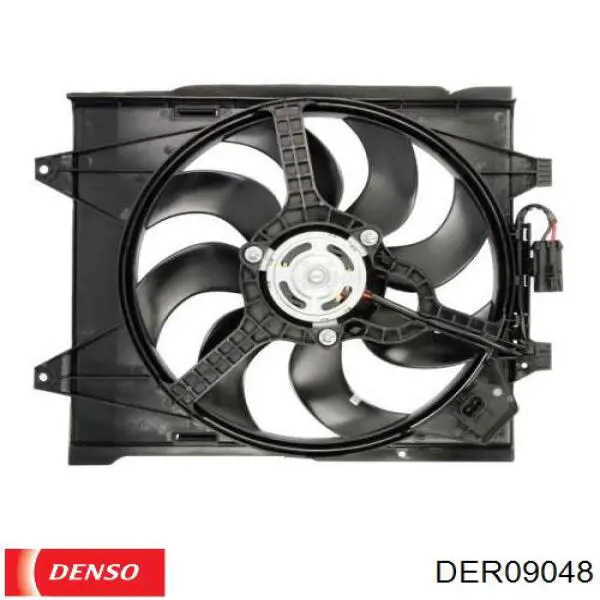 Купити DER09048 Denso Дифузор радіатора охолодження, в зборі з двигуном і крильчаткою
