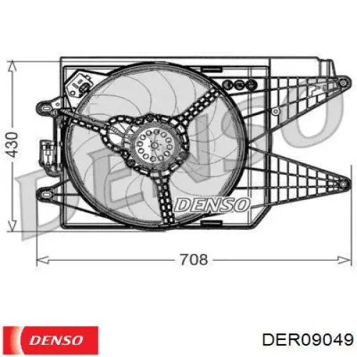 Дифузор радіатора охолодження, в зборі з двигуном і крильчаткою Denso DER09049 ціна, від 127.68 USD