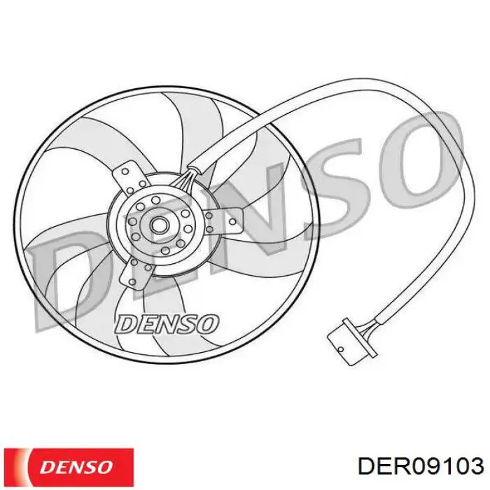 DER09103 Denso Дифузор радіатора охолодження, в зборі з мотором і крильчаткою