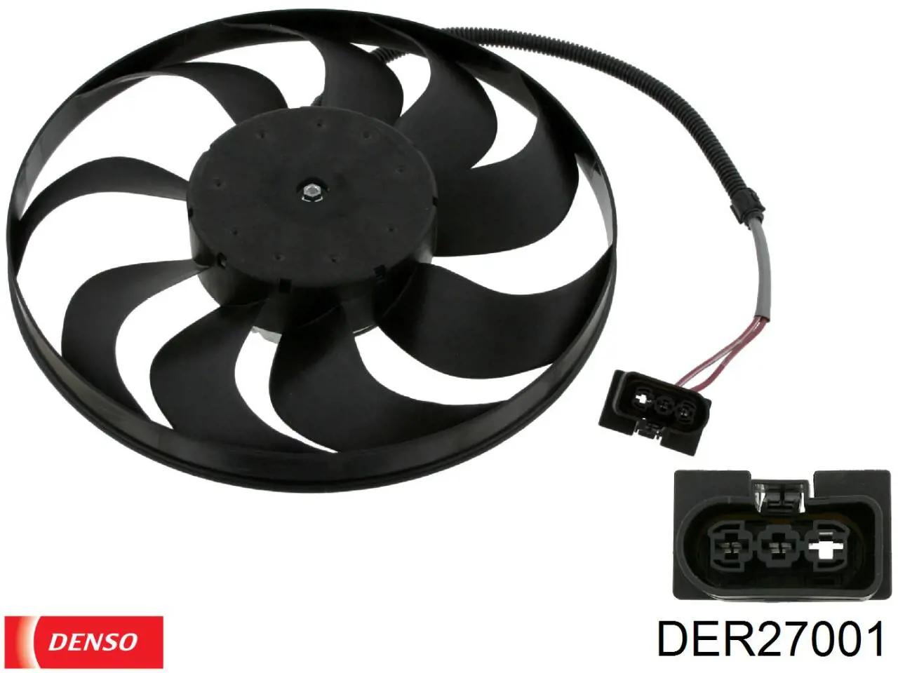 DER27001 Denso електровентилятор охолодження в зборі (двигун + крильчатка)