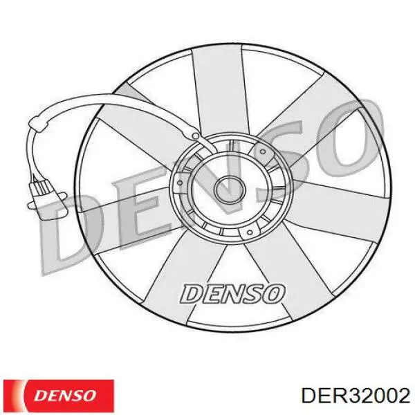 DER32002 Denso електровентилятор охолодження в зборі (двигун + крильчатка)