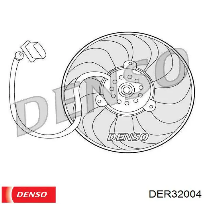 Електровентилятор охолодження в зборі (двигун + крильчатка), правий DER32004 Denso