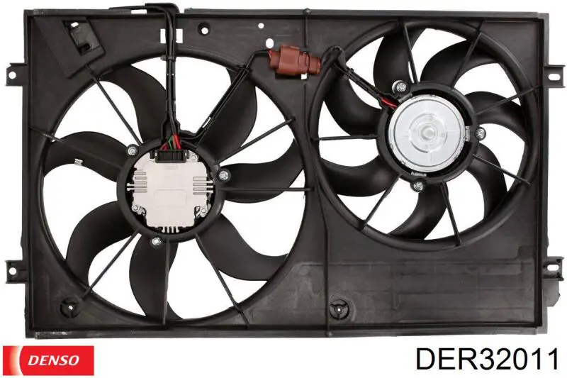 Купити DER32011 Denso Дифузор радіатора охолодження, в зборі з двигуном і крильчаткою