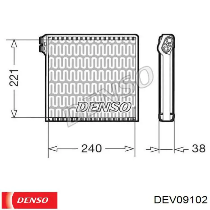 Радіатор кондиціонера салонний, випарник DEV09102 Denso