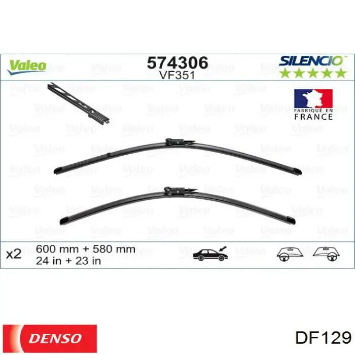 Щітки склоочисника DF129 Denso