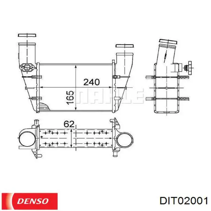 Купити DIT02001 Denso Радіатор интеркуллера