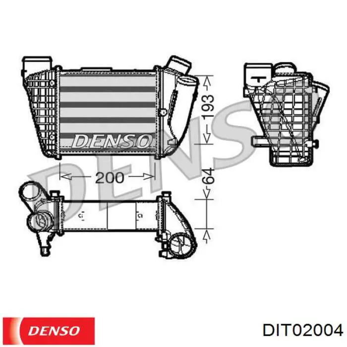 DIT02004 Denso радіатор интеркуллера