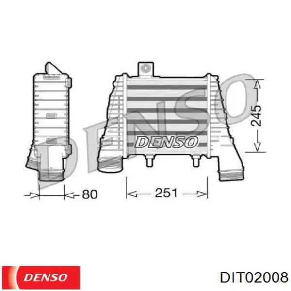 DIT02008 Denso радіатор интеркуллера