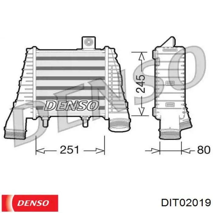 Купити DIT02019 Denso Радіатор интеркуллера