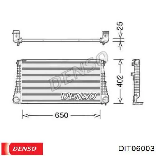 DIT06003 Denso Охолоджувач наддувочного повітря