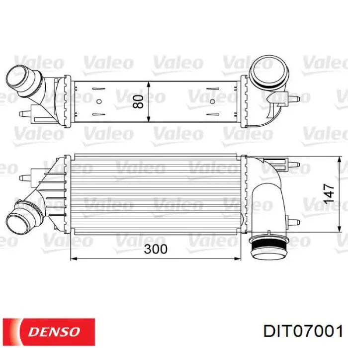 DIT07001 Denso радіатор интеркуллера
