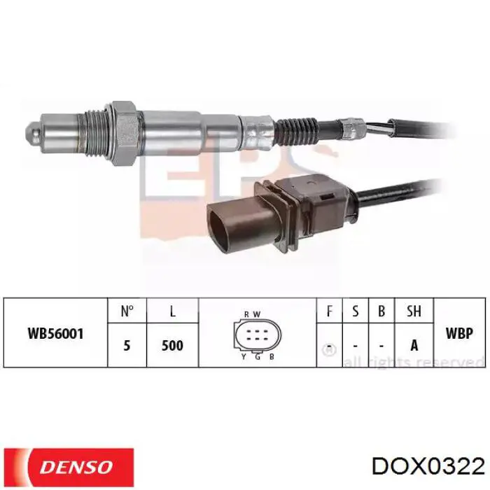 Лямбдазонд, датчик кисню до каталізатора DOX0322 Denso