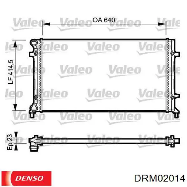Купити DRM02014 Denso Радіатор двигуна