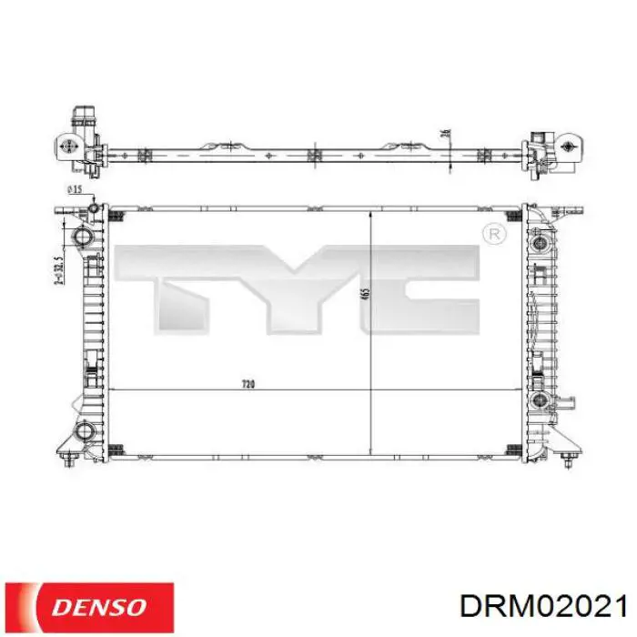 Радіатор основний Denso DRM02021 ціна, від 114.02 USD