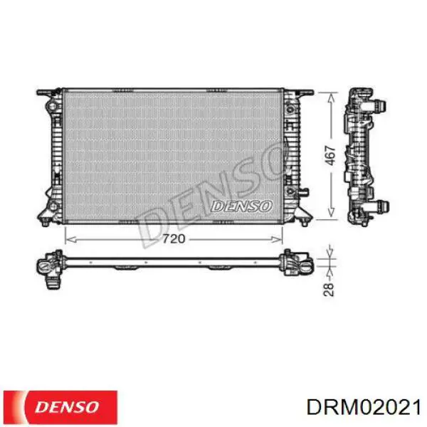 Купити DRM02021 Denso Радіатор двигуна