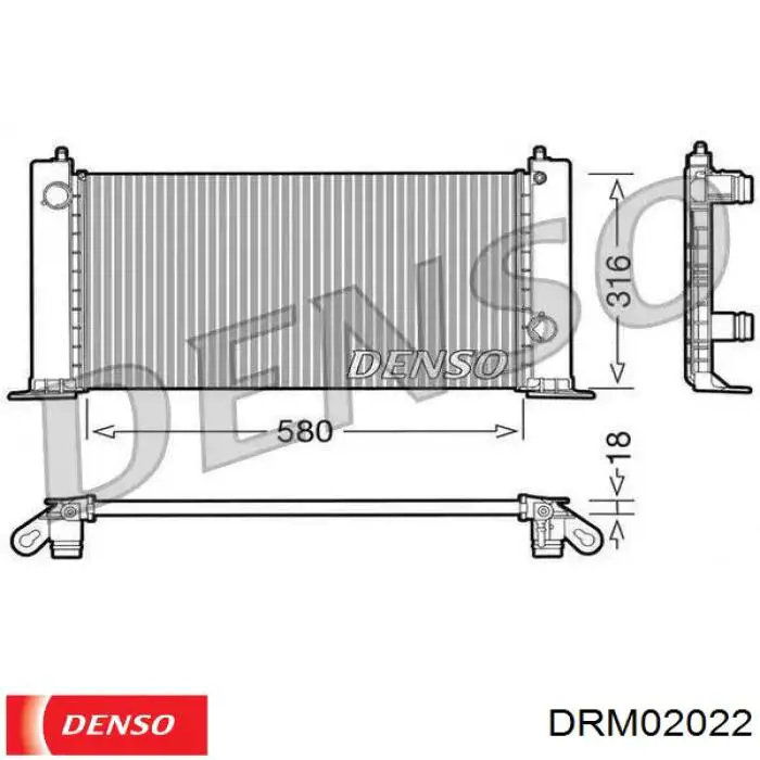 Радіатор основний Denso DRM02022 ціна, від 97.21 USD