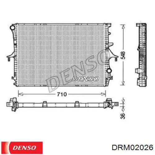Купити DRM02026 Denso Радіатор двигуна