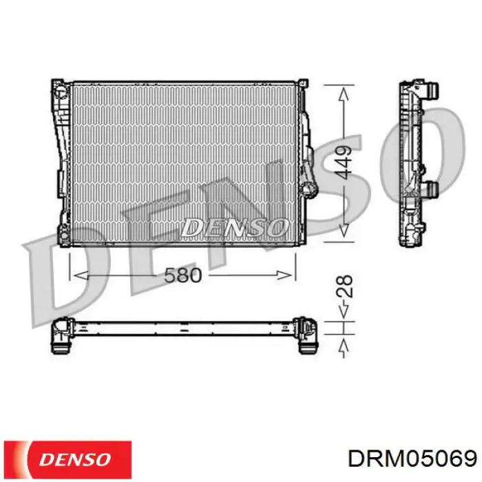 DRM05069 Denso радіатор охолодження двигуна