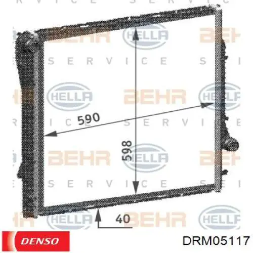 DRM05117 Denso радіатор охолодження двигуна