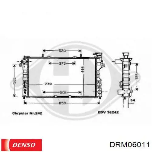 Купити DRM06011 Denso Радіатор двигуна