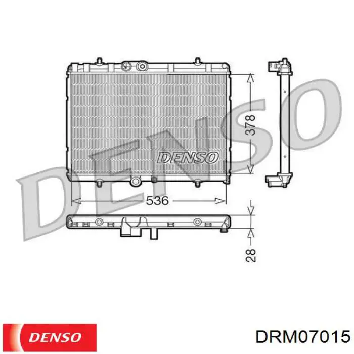 DRM07015 Denso радіатор охолодження двигуна