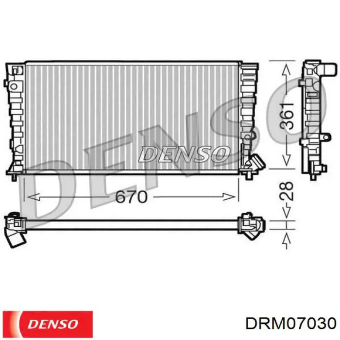 DRM07030 Denso радіатор охолодження двигуна