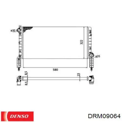 DRM09064 Denso радіатор охолодження двигуна