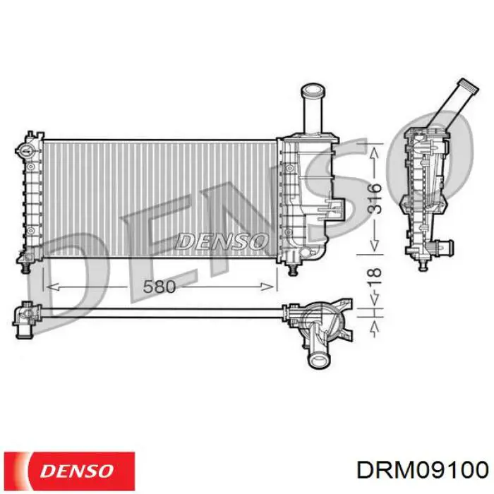 DRM09100 Denso Радіатор охолодження двигуна