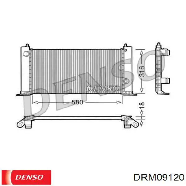 DRM09120 Denso радіатор охолодження двигуна