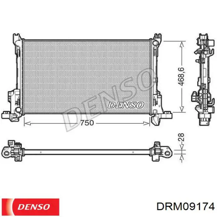 Купити DRM09174 Denso Радіатор двигуна