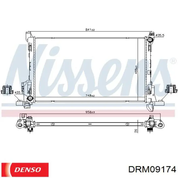 DRM09174 Denso Радіатор охолодження двигуна