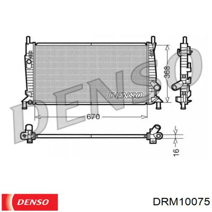 DRM10075 Denso радіатор охолодження двигуна