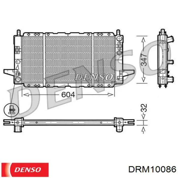 DRM10086 Denso радіатор охолодження двигуна