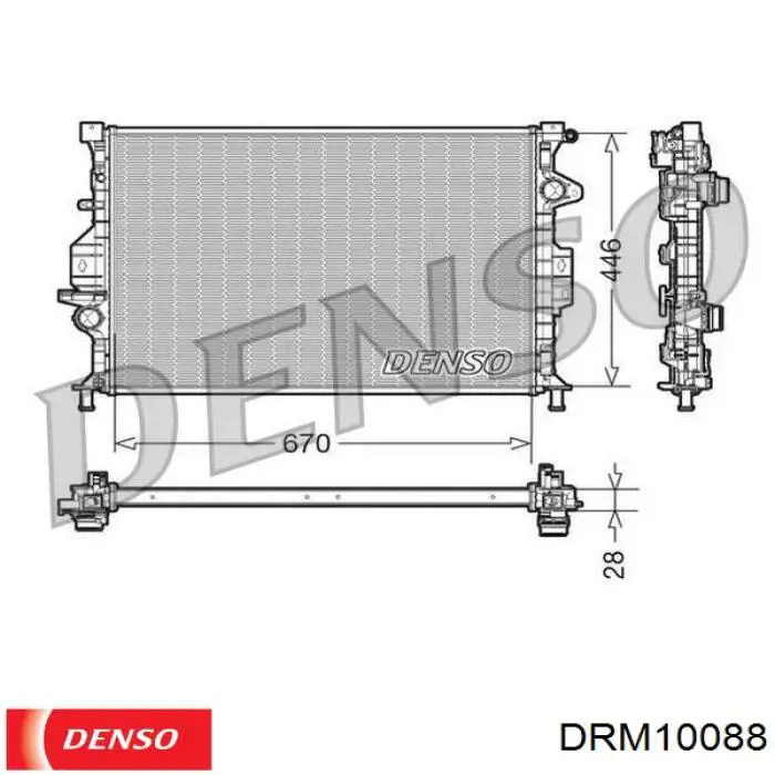 Радіатор охолодження двигуна DRM10088 Denso