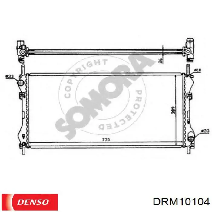 Радіатор основний Denso DRM10104 ціна, від 68.35 USD
