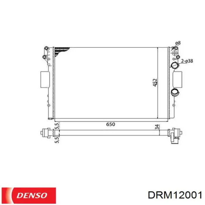 DRM12001 Denso радіатор охолодження двигуна