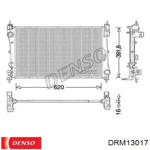 DRM13017 Denso радіатор охолодження двигуна