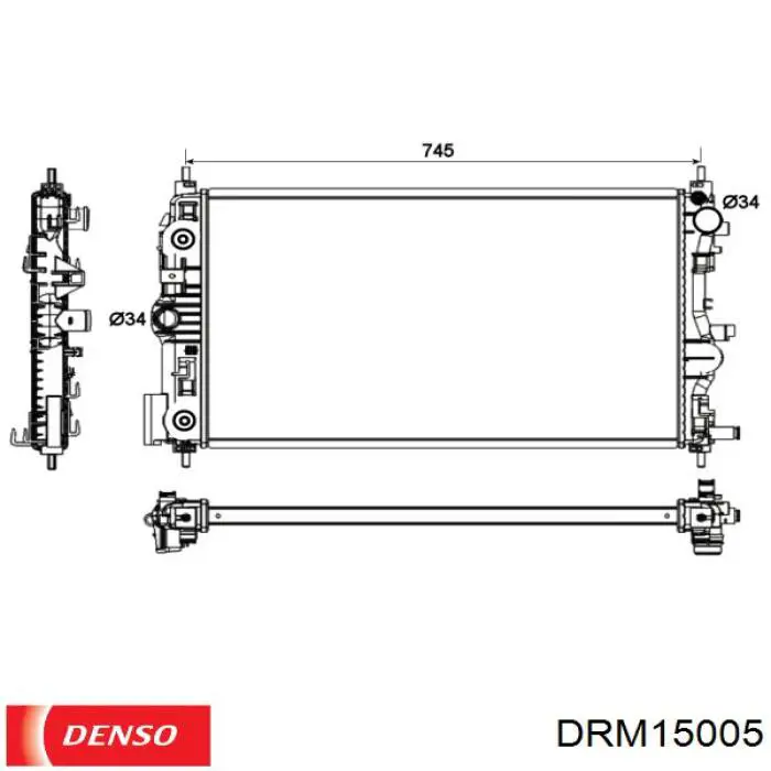 DRM15005 Denso радіатор охолодження двигуна