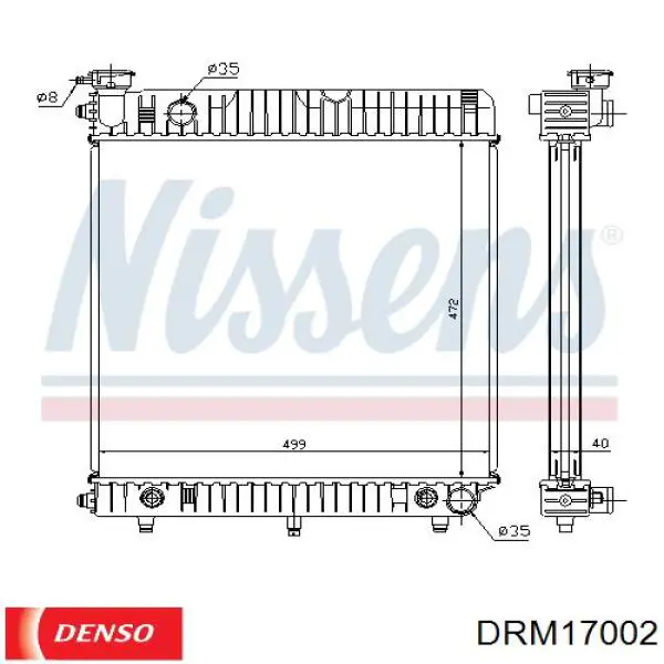 DRM17002 Denso радіатор охолодження двигуна