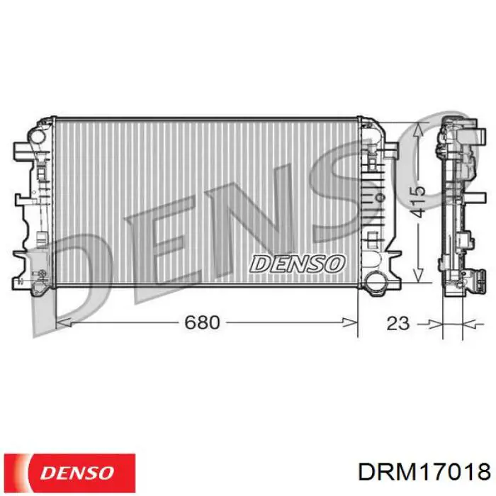 DRM17018 Denso радіатор охолодження двигуна