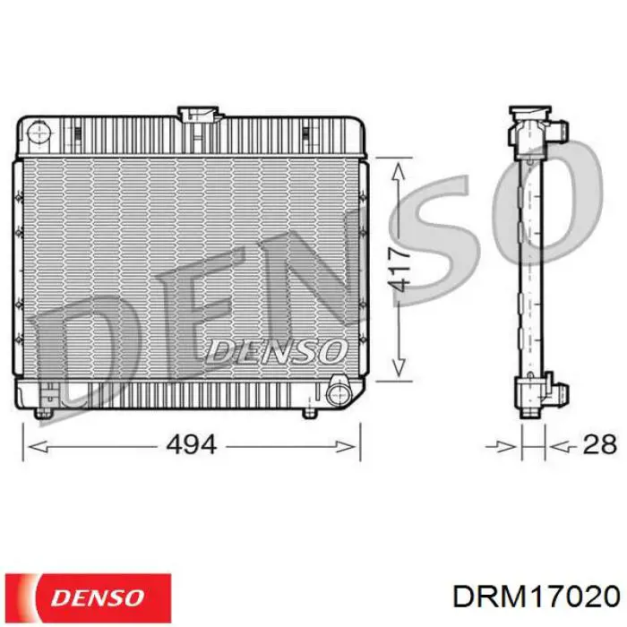 Радіатор охолодження двигуна DRM17020 Denso