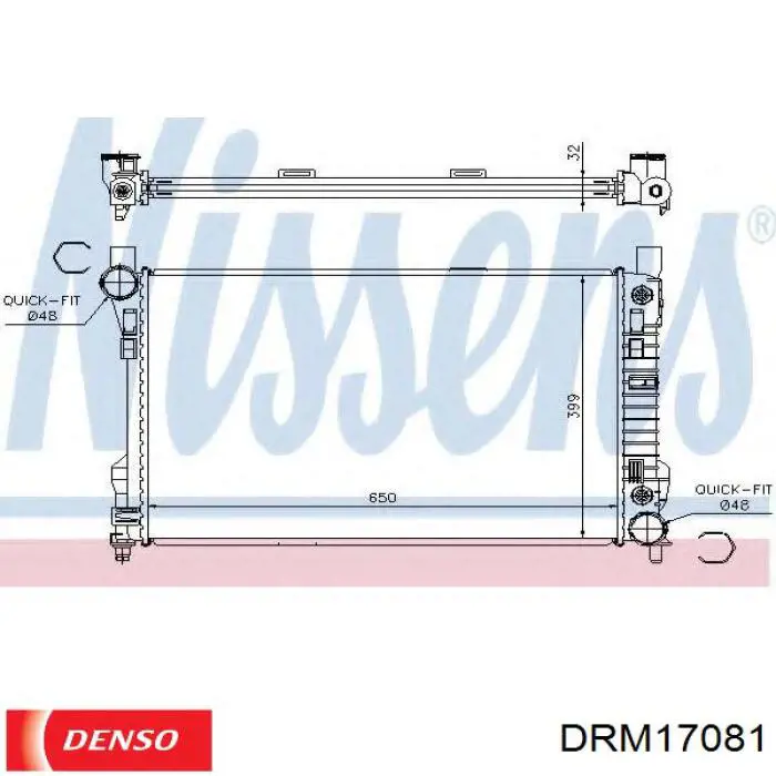 Купити DRM17081 Denso Радіатор двигуна