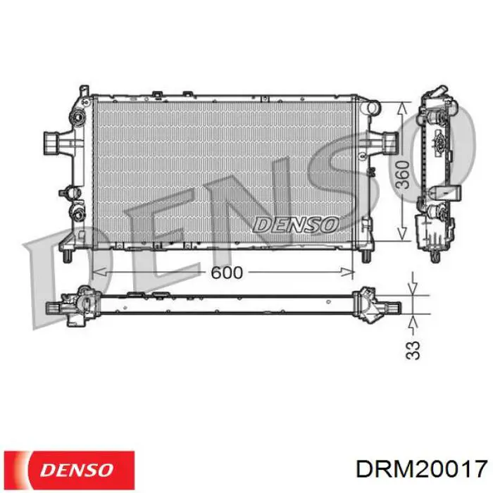 DRM20017 Denso радіатор охолодження двигуна
