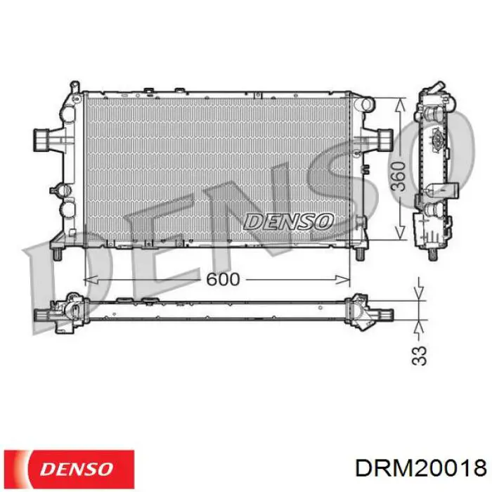DRM20018 Denso радіатор охолодження двигуна