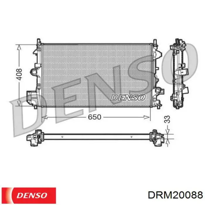 DRM20088 Denso радіатор охолодження двигуна