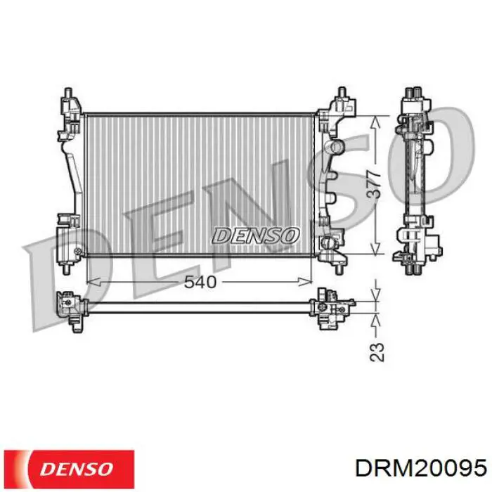 DRM20095 Denso радіатор охолодження двигуна