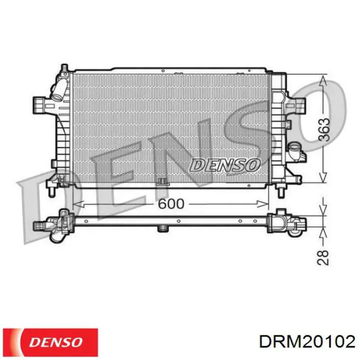 DRM20102 Denso радіатор охолодження двигуна