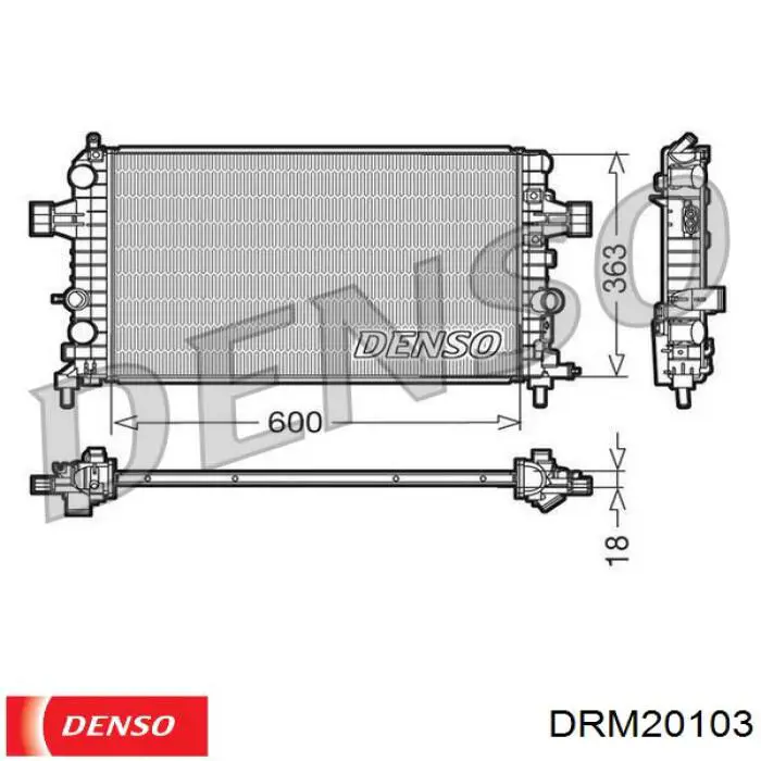 DRM20103 Denso радіатор охолодження двигуна